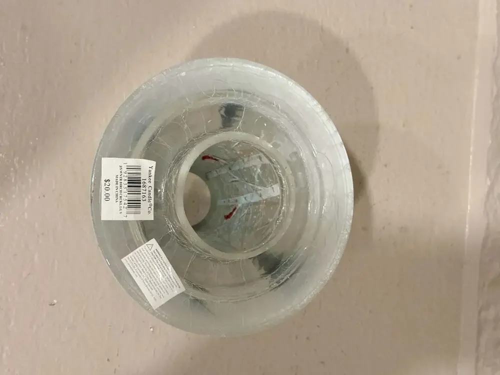 Yankee Candle Winter Birch Crackle Glass Large Jar Candle Shade Retired